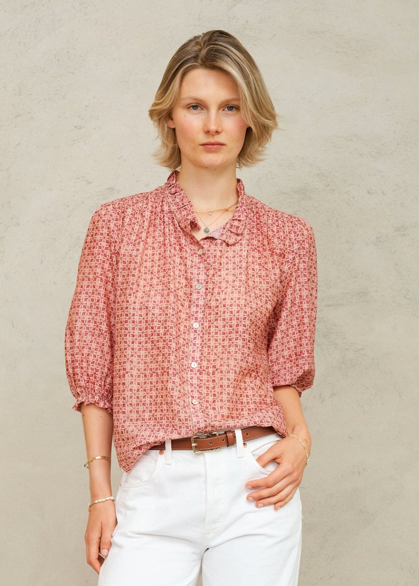 Cassia Print Top in Pink from M.A.B.E at Edito boutique
