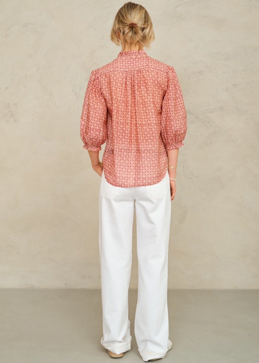 Cassia Print Top in Pink from M.A.B.E at Edito boutique