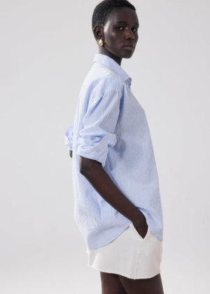 Charlie Chaplin Shirt in White/Blue from HARTFORD at Edito boutique
