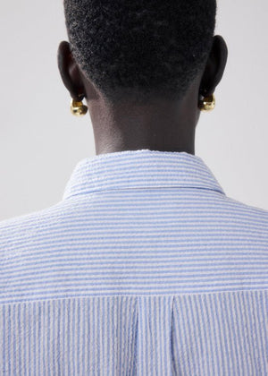 Charlie Chaplin Shirt in White/Blue from HARTFORD at Edito boutique