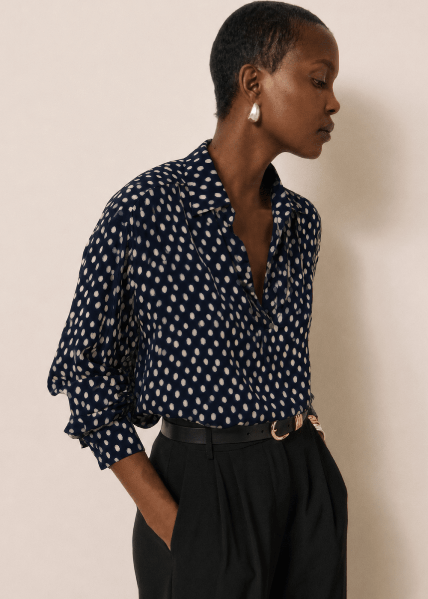 Chorus Blouse in Navy/White from HARTFORD at Edito Boutique