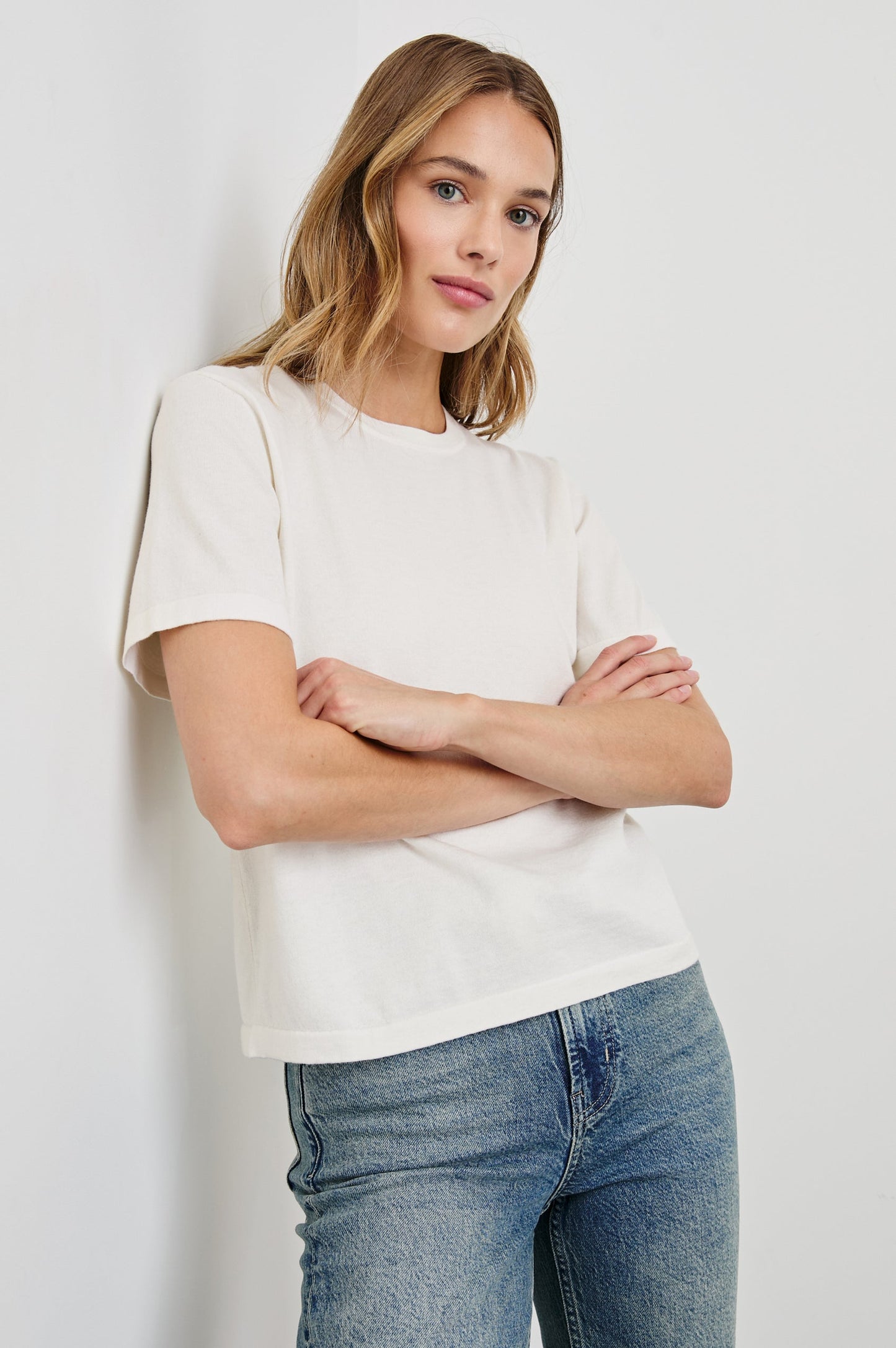 Cotton Cashmere Tee in White from Rails Clothing