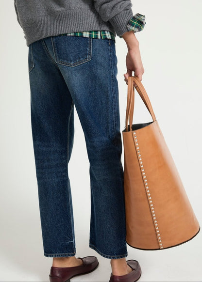 Cropped Cotton Jeans in Blue from LAURENCE BRAS at Edito Boutique