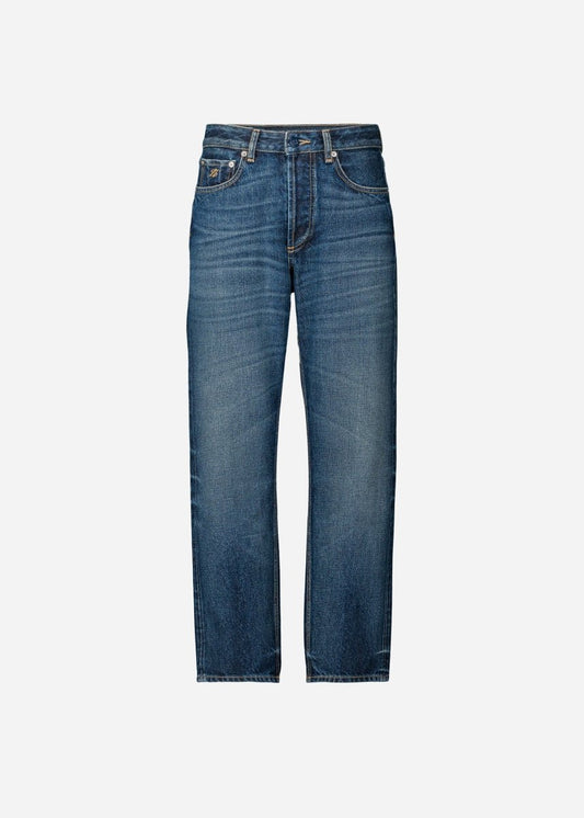 Cropped Cotton Jeans in Blue from LAURENCE BRAS at Edito Boutique