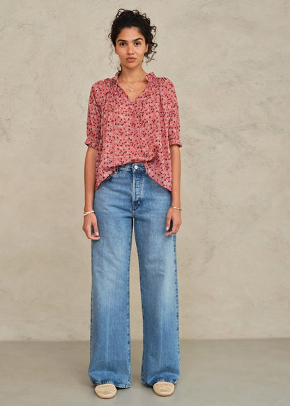 Darla Print Top in Rose from M.A.B.E at Edito boutique