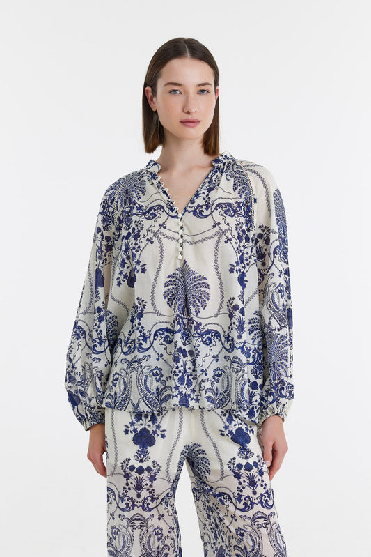 Devotion Twins Lida Blouse in Floral Print