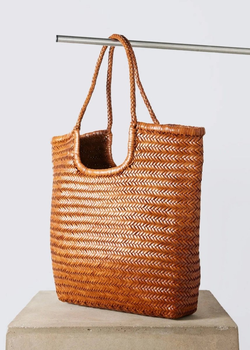 Diagonal Triple Jump Bag in Tan from DRAGON DIFFUSION at Edito boutique