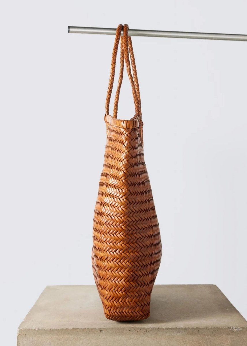 Diagonal Triple Jump Bag in Tan from DRAGON DIFFUSION at Edito boutique