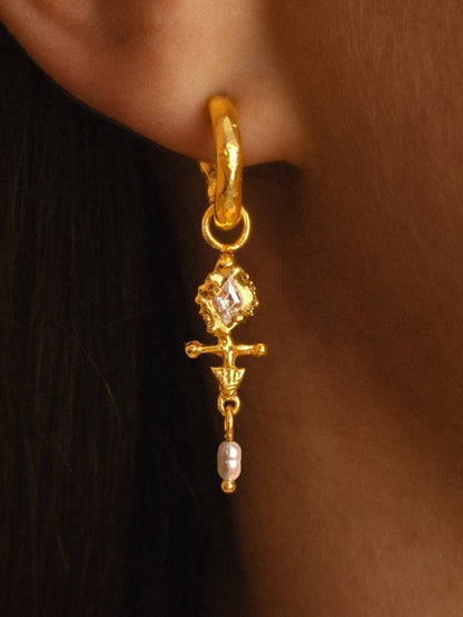 Diamond Arrow Hoops from RUBY JACK at Edito Boutique