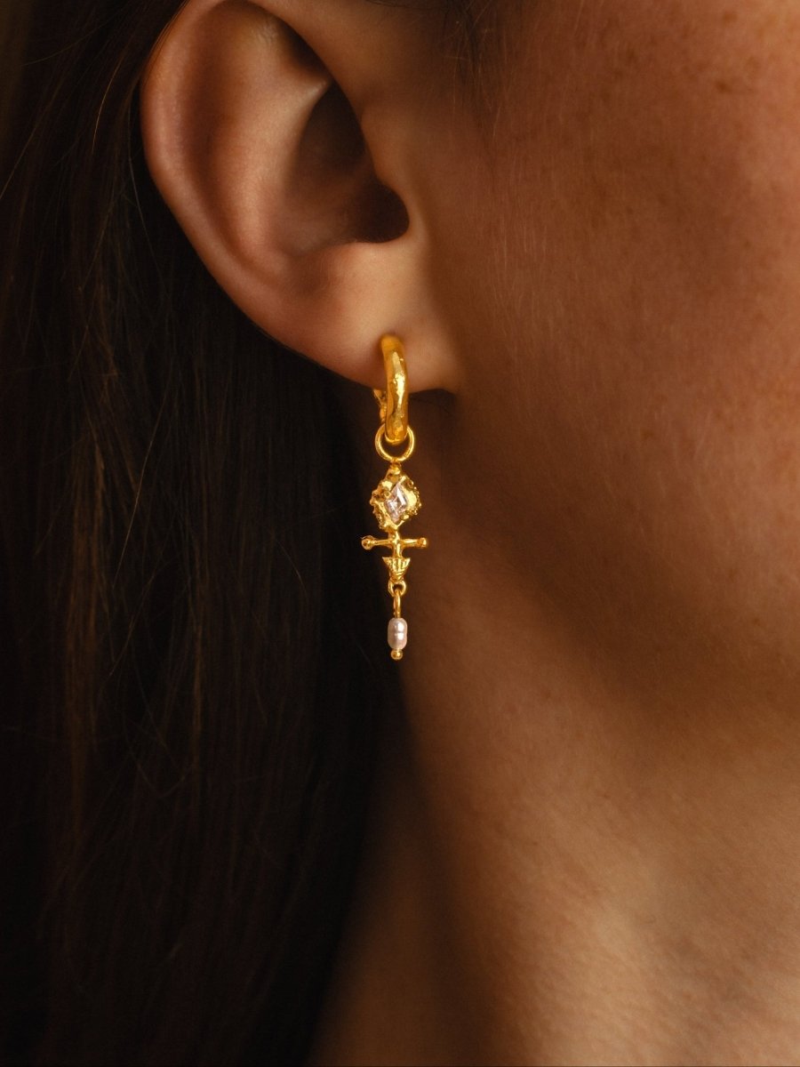 Diamond Arrow Hoops from RUBY JACK at Edito Boutique