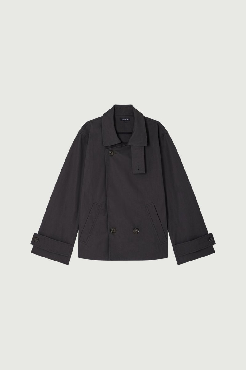 Donovan Trench Coat in CharcoalSOEUREdito boutique
