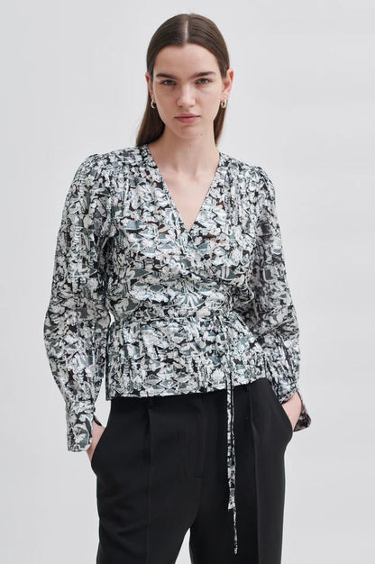 Doodle Wrap Blouse from SECOND FEMALE at Edito boutique
