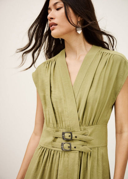 Dove Dress in Khaki from BA&SH at Edito boutique