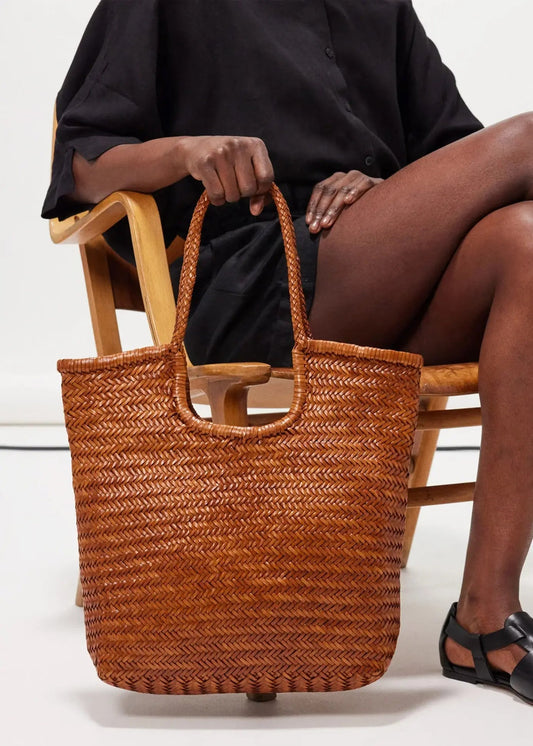 Diagonal Triple Jump Bag in Tan from Dragon Diffusion