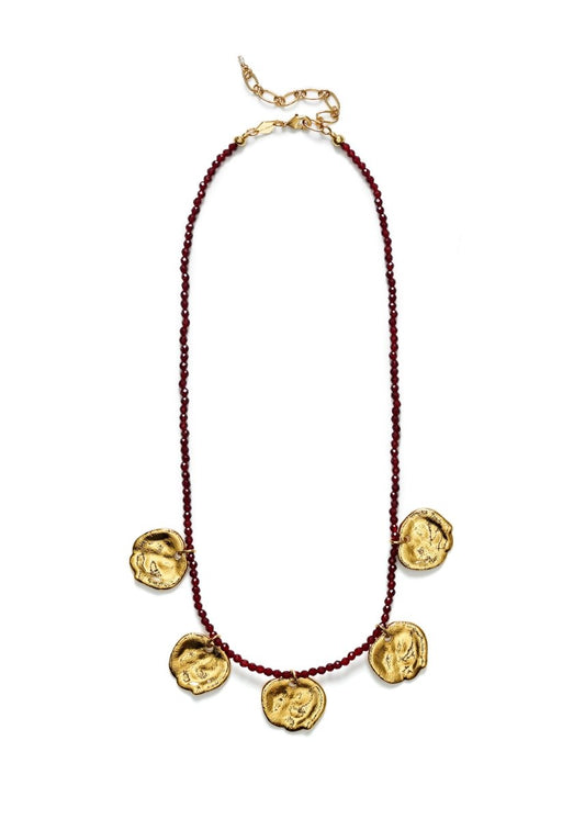 Dream Catcher Necklace in Burgundy from ANNI LU at Edito boutique