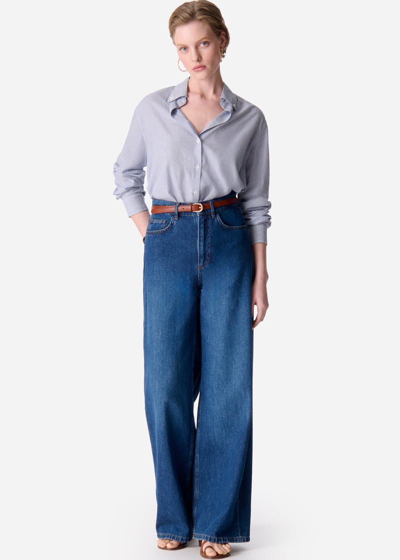 Druyat Shirt in White/Blue from VANESSA BRUNO at Edito Boutique
