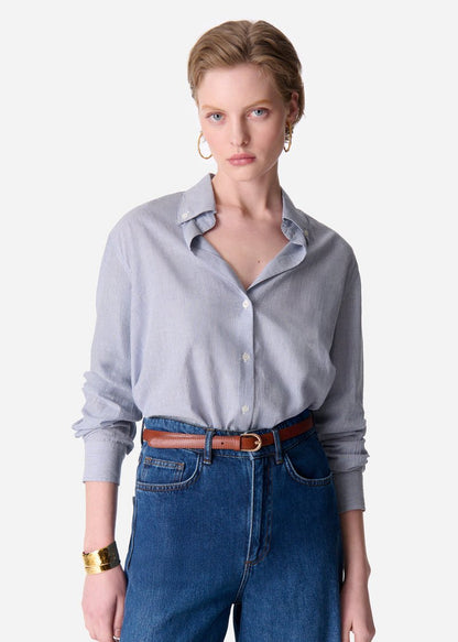 Druyat Shirt in White/Blue from VANESSA BRUNO at Edito Boutique