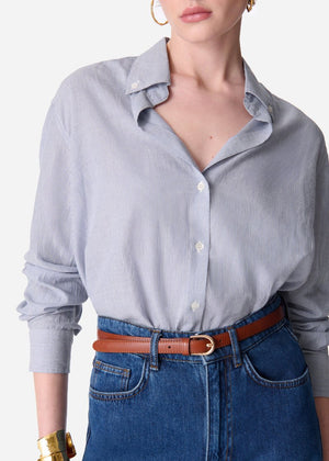 Druyat Shirt in White/Blue from VANESSA BRUNO at Edito Boutique