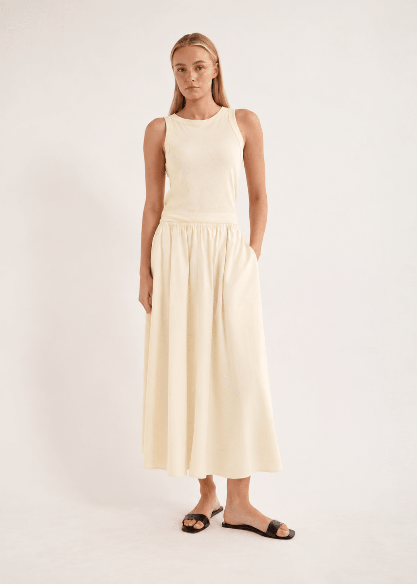 Edison Crushed Cotton Skirt in Berg from JAC + JACK at Edito Boutique