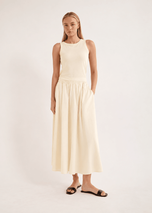 Edison Crushed Cotton Skirt in Berg from JAC + JACK at Edito Boutique