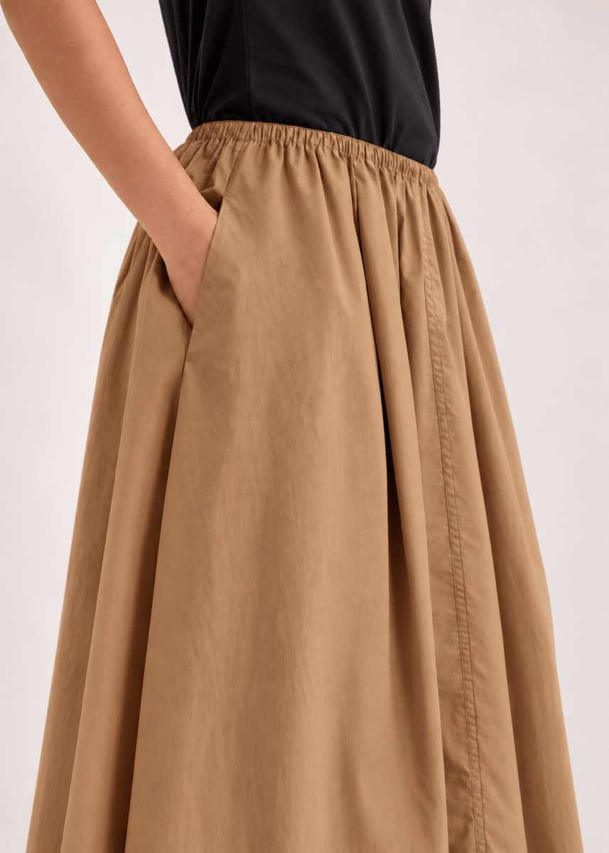 Edison Crushed Cotton Skirt in Saffa from JAC + JACK at Edito Boutique