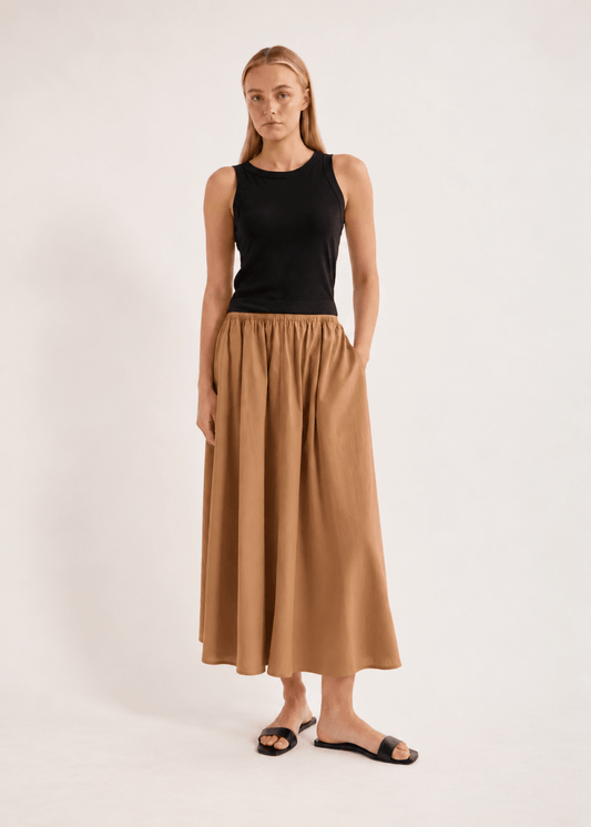 Edison Crushed Cotton Skirt in Saffa from JAC + JACK at Edito Boutique