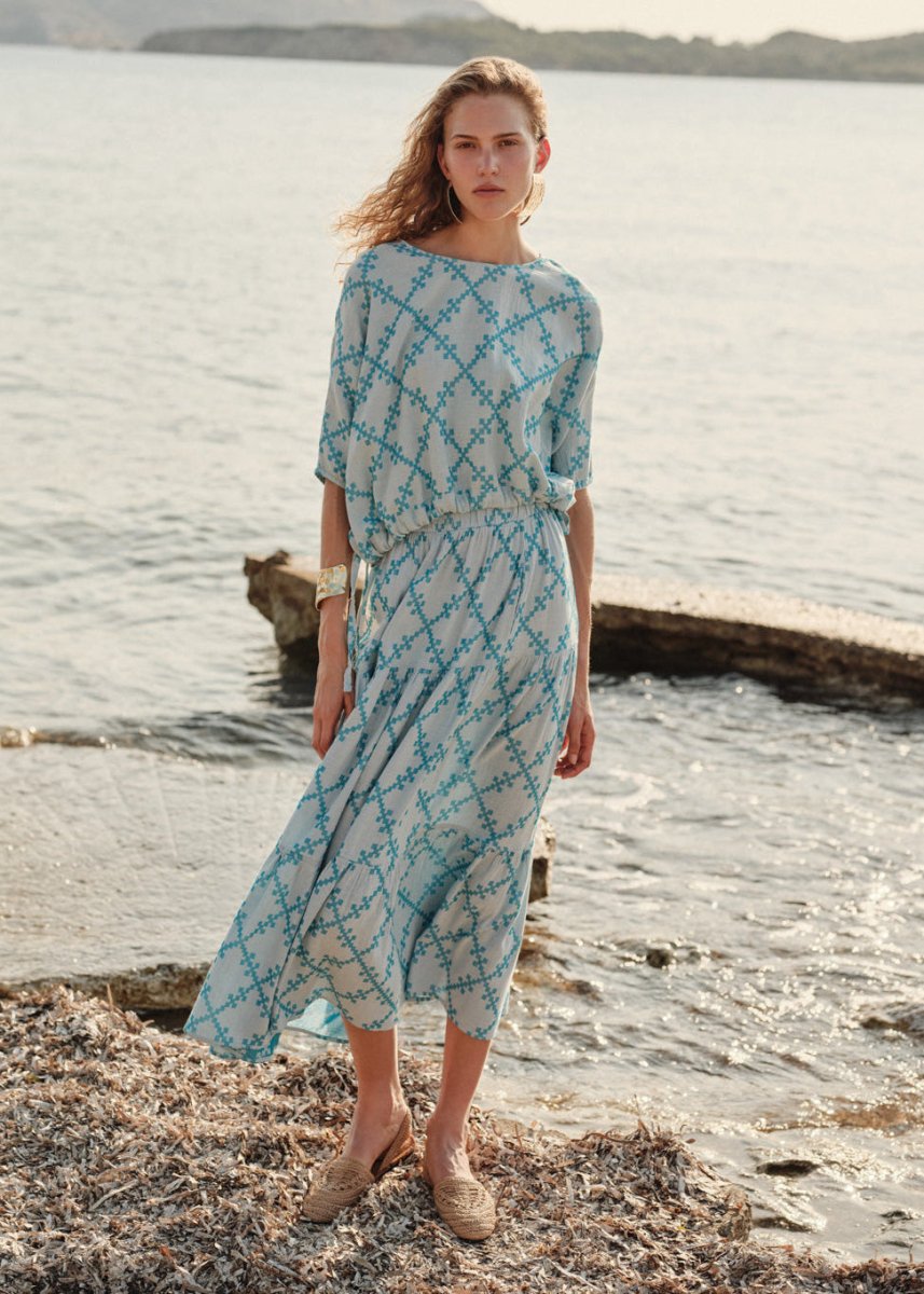 Elara Skirt in Turquoise from DEVOTION TWINS at Edito Boutique