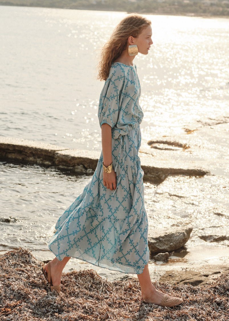 Elara Skirt in Turquoise from DEVOTION TWINS at Edito Boutique