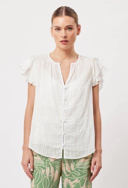 Elena Ruffle Blouse from ONCEWAS at Edito boutique