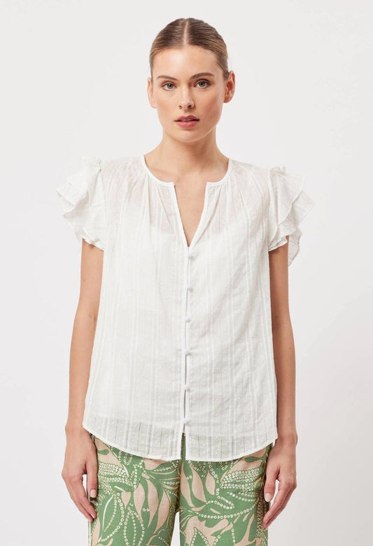 Elena Ruffle Blouse from ONCEWAS at Edito boutique
