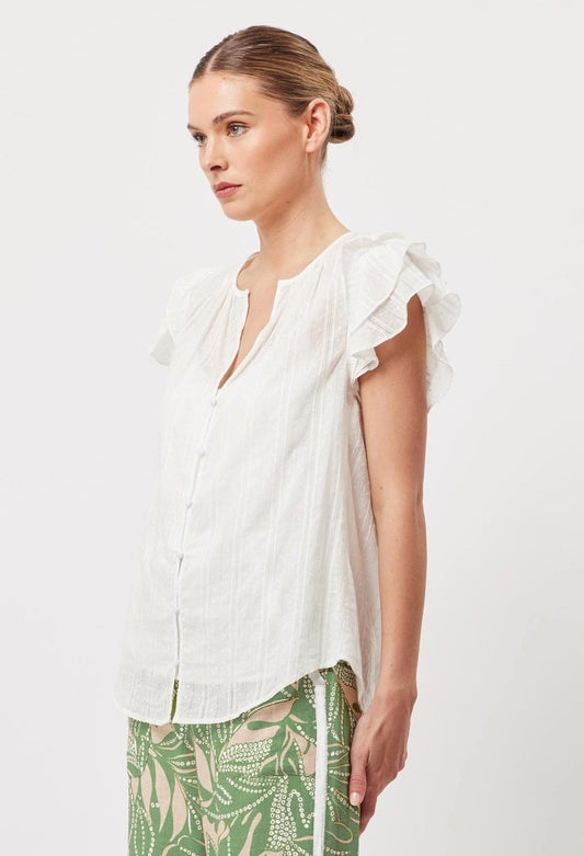 Elena Ruffle Blouse from ONCEWAS at Edito boutique