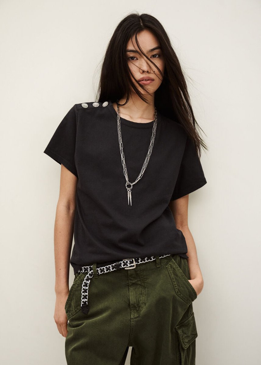 Elmer Tee - Shirt in Carbon from BA&SH at Edito boutique