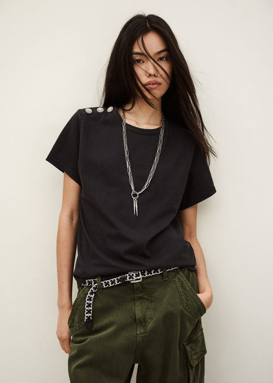 Elmer Tee - Shirt in Carbon from BA&SH at Edito boutique