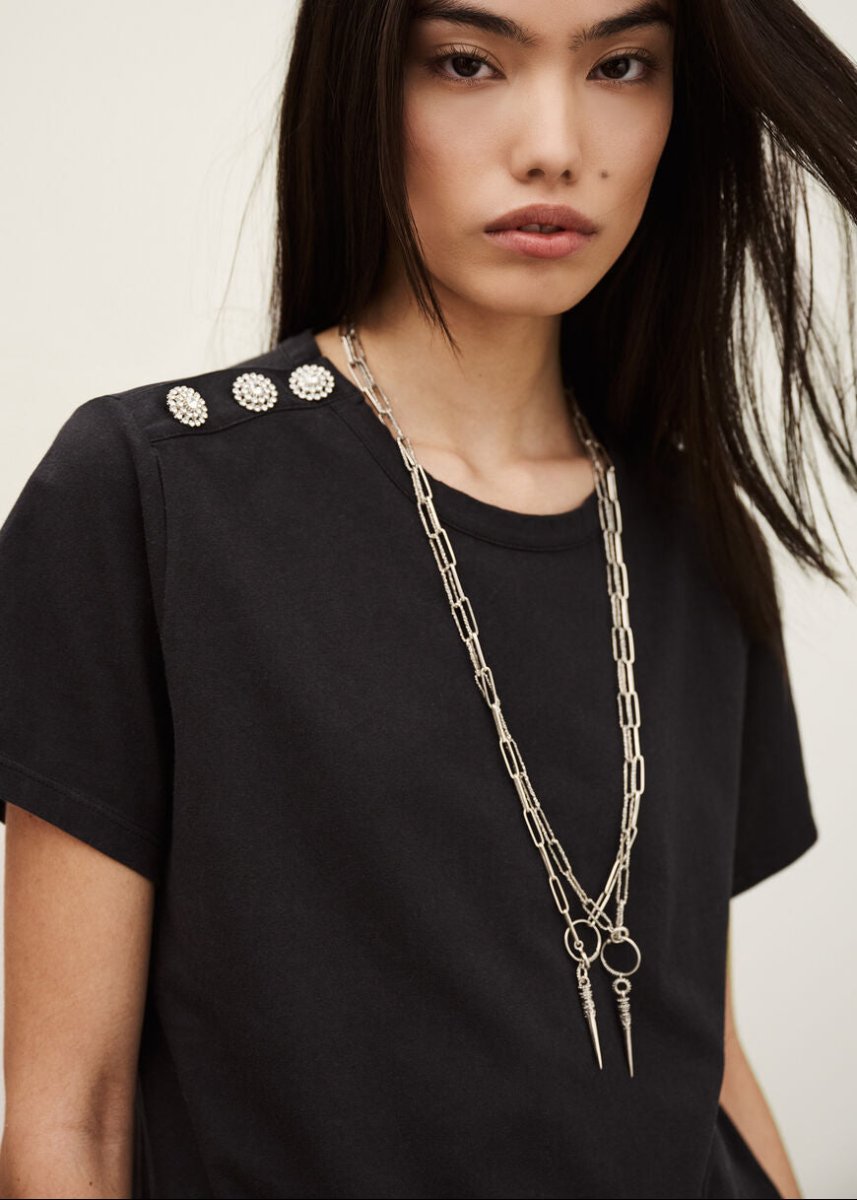 Elmer Tee - Shirt in Carbon from BA&SH at Edito boutique