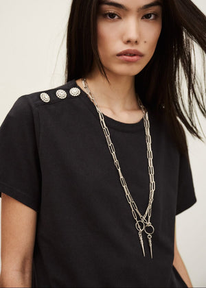 Elmer Tee - Shirt in Carbon from BA&SH at Edito boutique