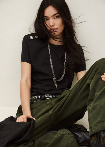 Elmer Tee - Shirt in Carbon from BA&SH at Edito boutique