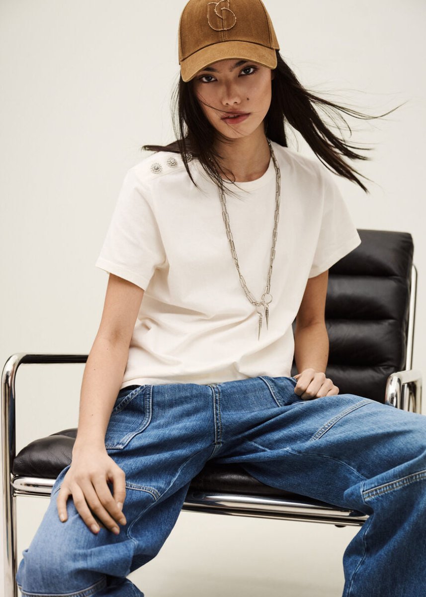 Elmer Tee - Shirt in Ecru from BA&SH at Edito boutique