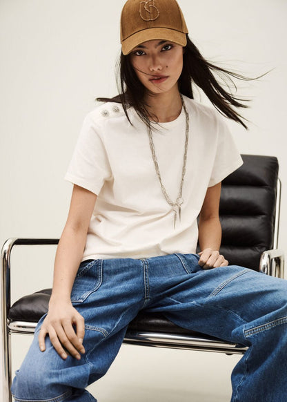 Elmer Tee - Shirt in Ecru from BA&SH at Edito boutique