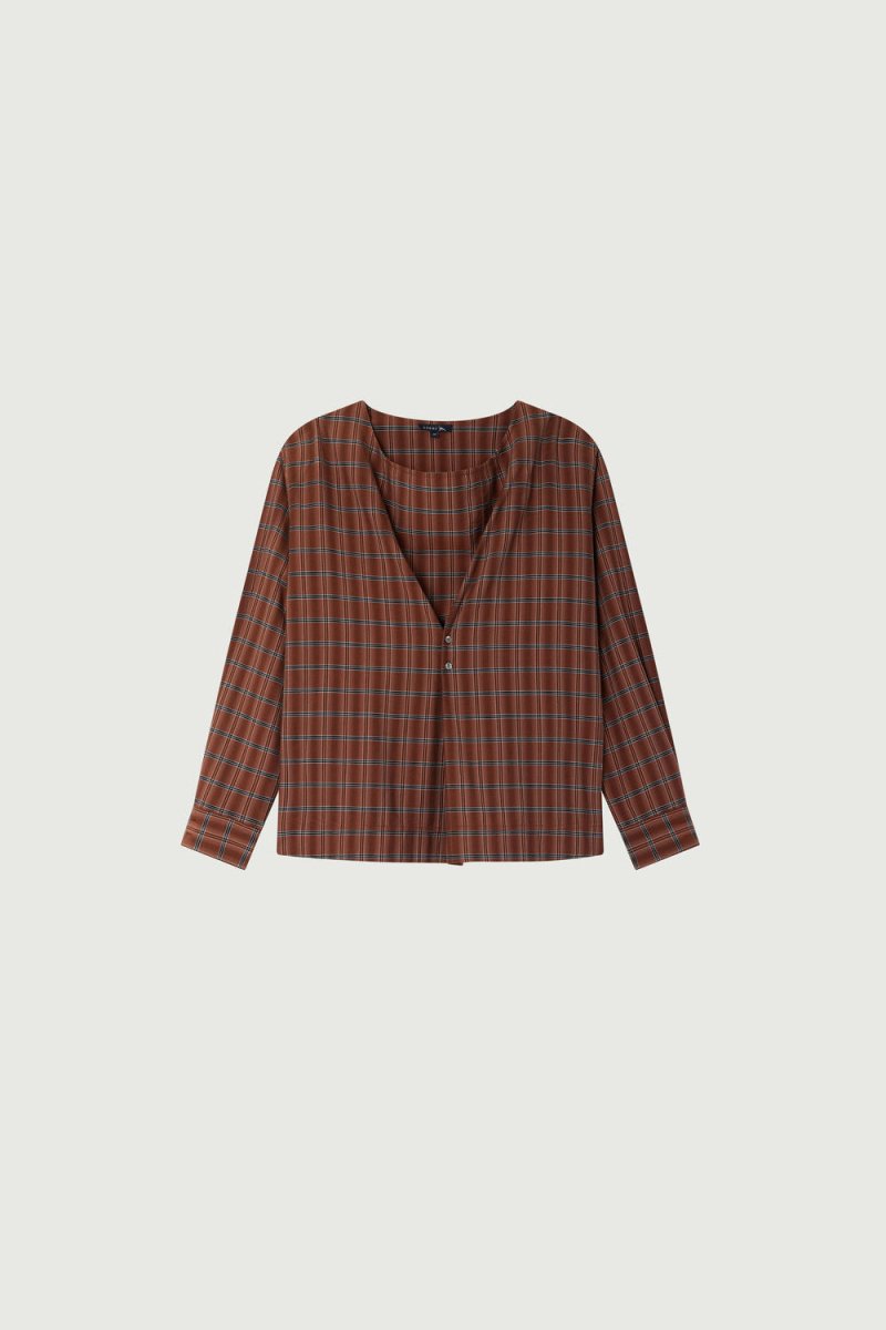 Emeline Shirt in Brown/Black from SOEUR at Edito boutique