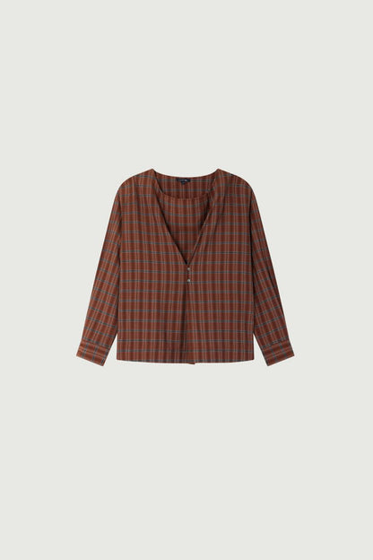 Emeline Shirt in Brown/Black from SOEUR at Edito boutique