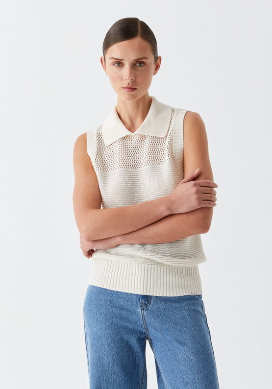 Emme Knit Vest in Milk from Morrison