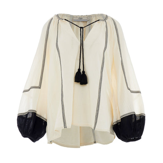 Epilogue Blouse in Off White/Black from Devotion Twins