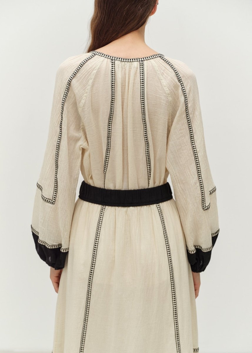 Epilogue Blouse in Off White/Black from DEVOTION TWINS at Edito boutique