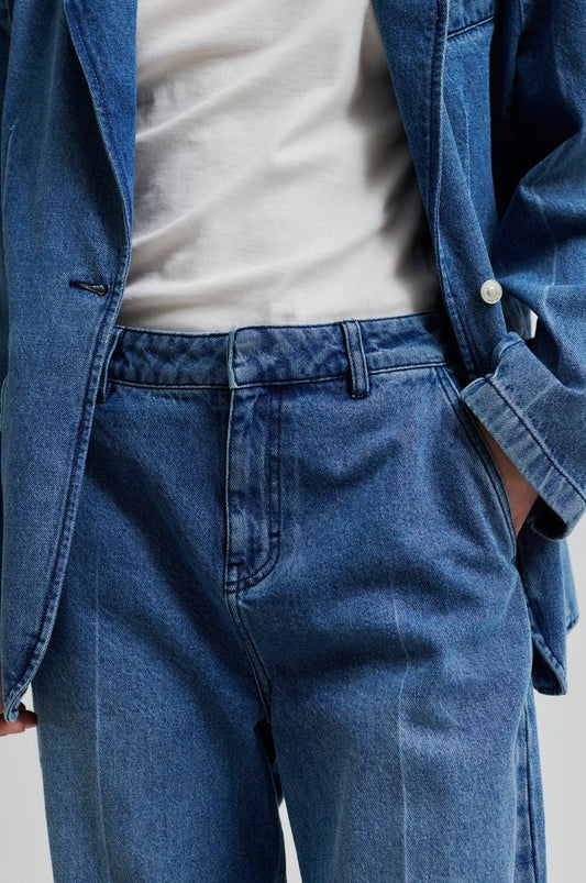 Everly Denim Jean in Blue from SECOND FEMALE at Edito boutique