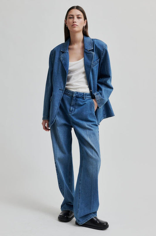 Everly Denim Jean in Blue from SECOND FEMALE at Edito boutique