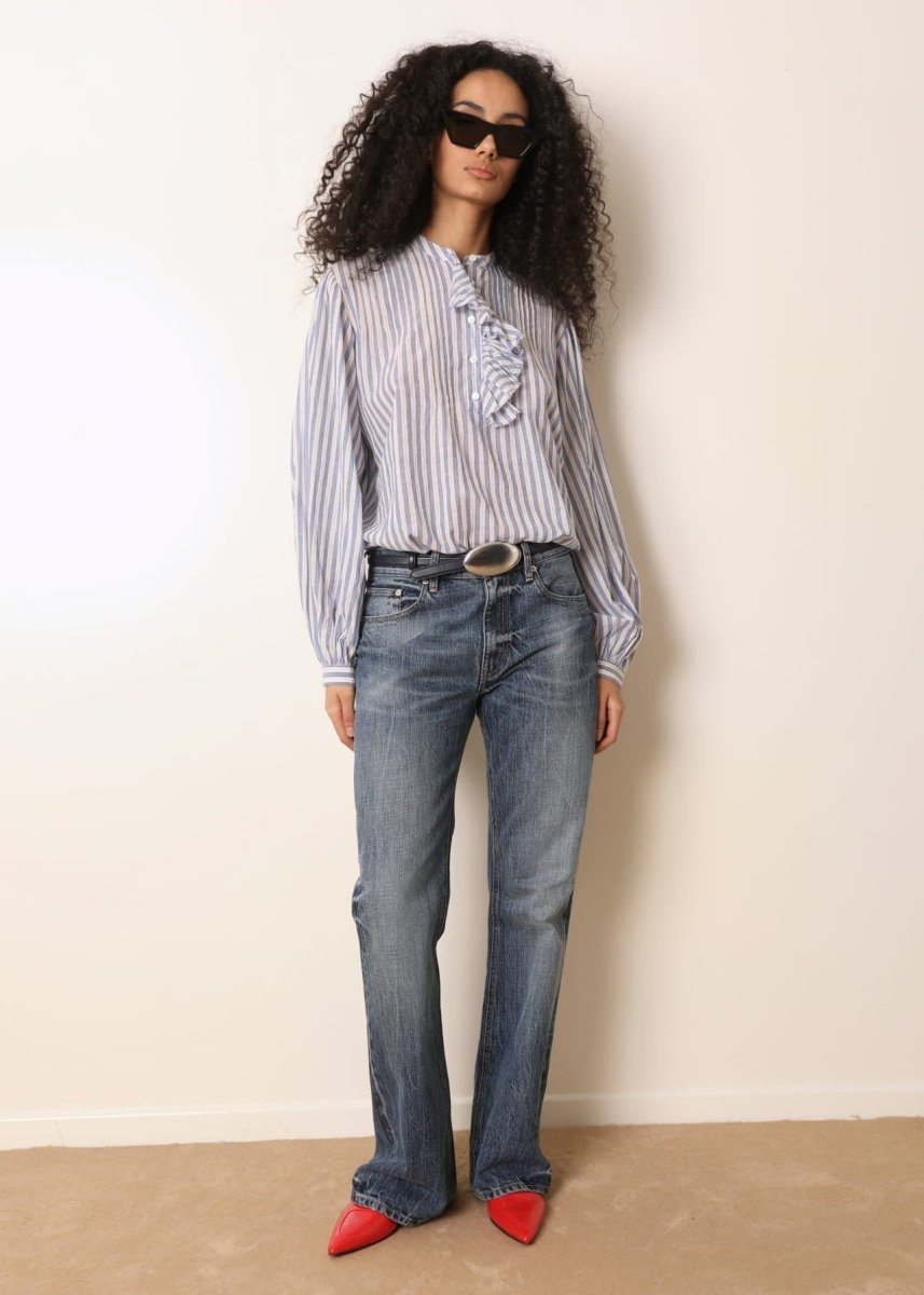 Fa Blouse in Blue Stripe from LAURENCE BRAS at Edito Boutique