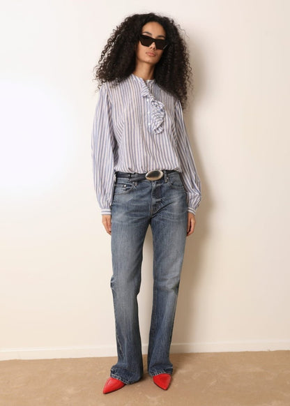 Fa Blouse in Blue Stripe from LAURENCE BRAS at Edito Boutique