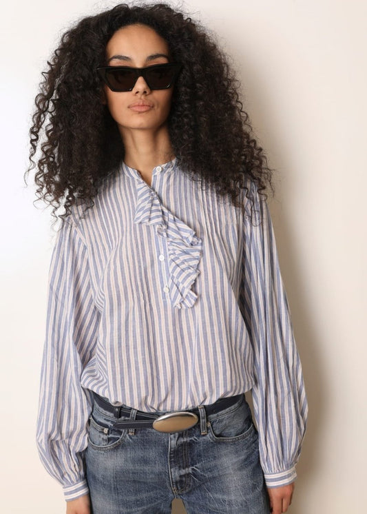 Fa Blouse in Blue Stripe from LAURENCE BRAS at Edito Boutique