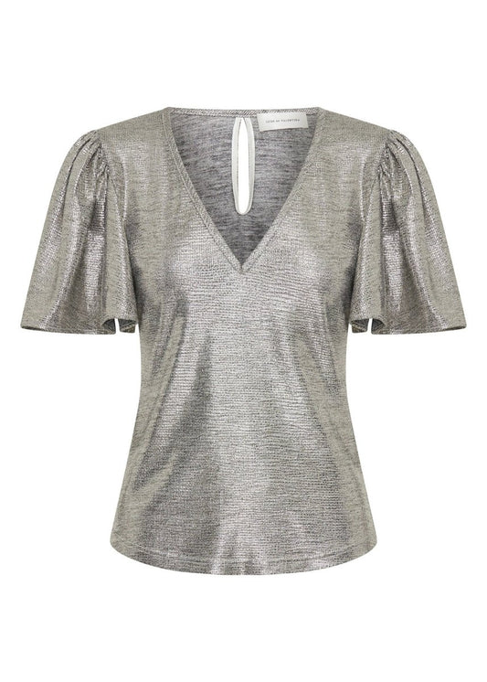 Farfalla Top in Silver from LUXE DE VALENTINA at Edito boutique