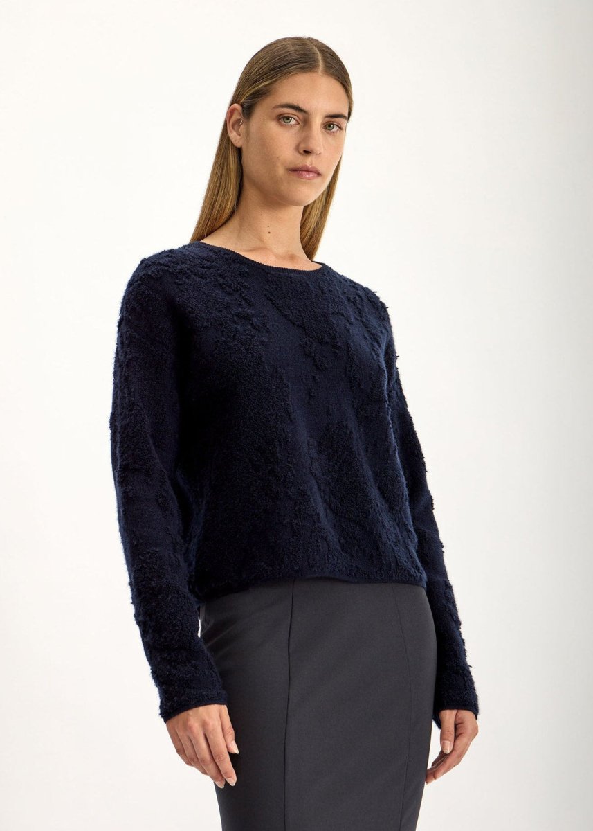 Fell Cashmere Sweater in Dark Navy from JAC + JACK at Edito boutique